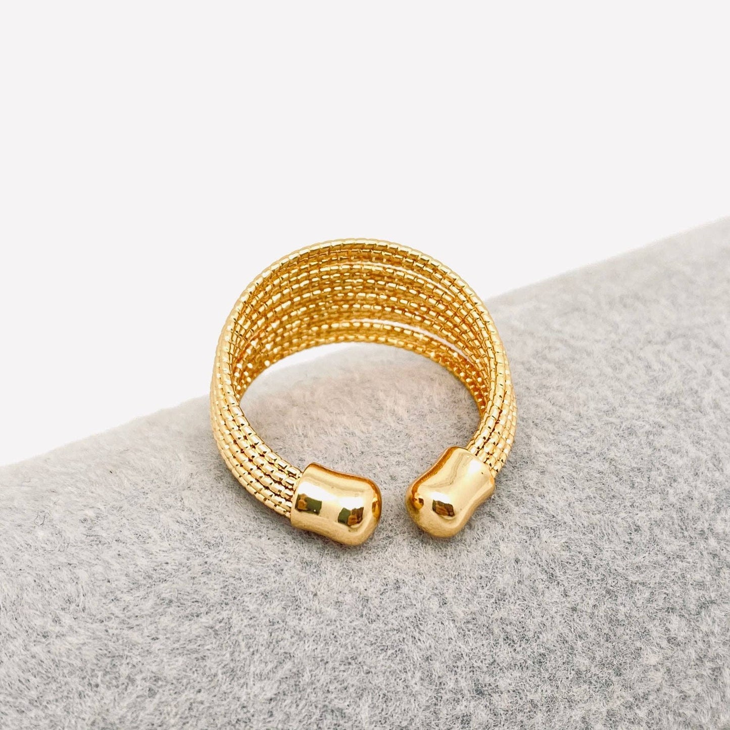 Sparkling Multilayer Adjustable Ring