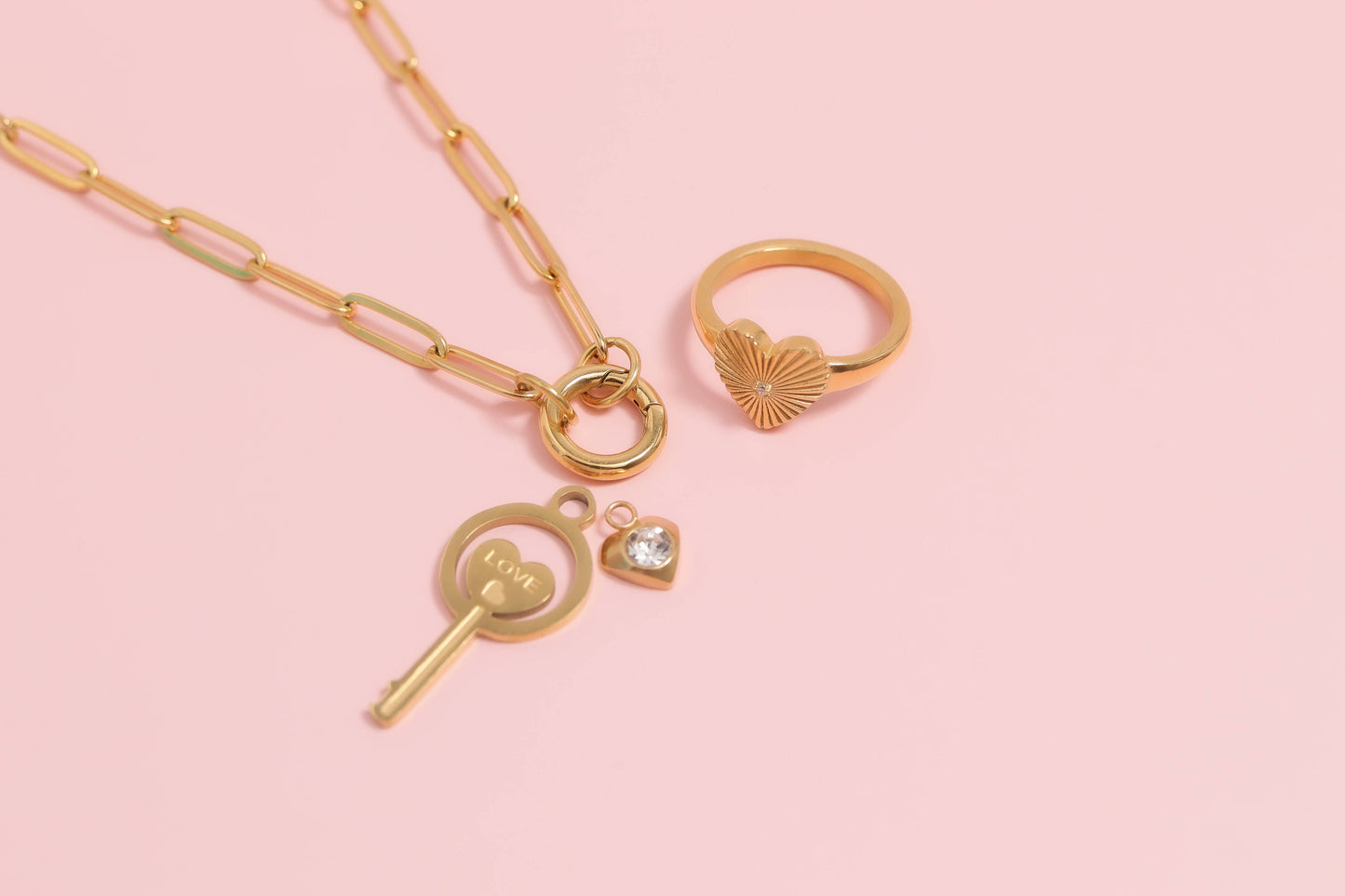 Paperclip Carabiner Charm Holder Necklace
