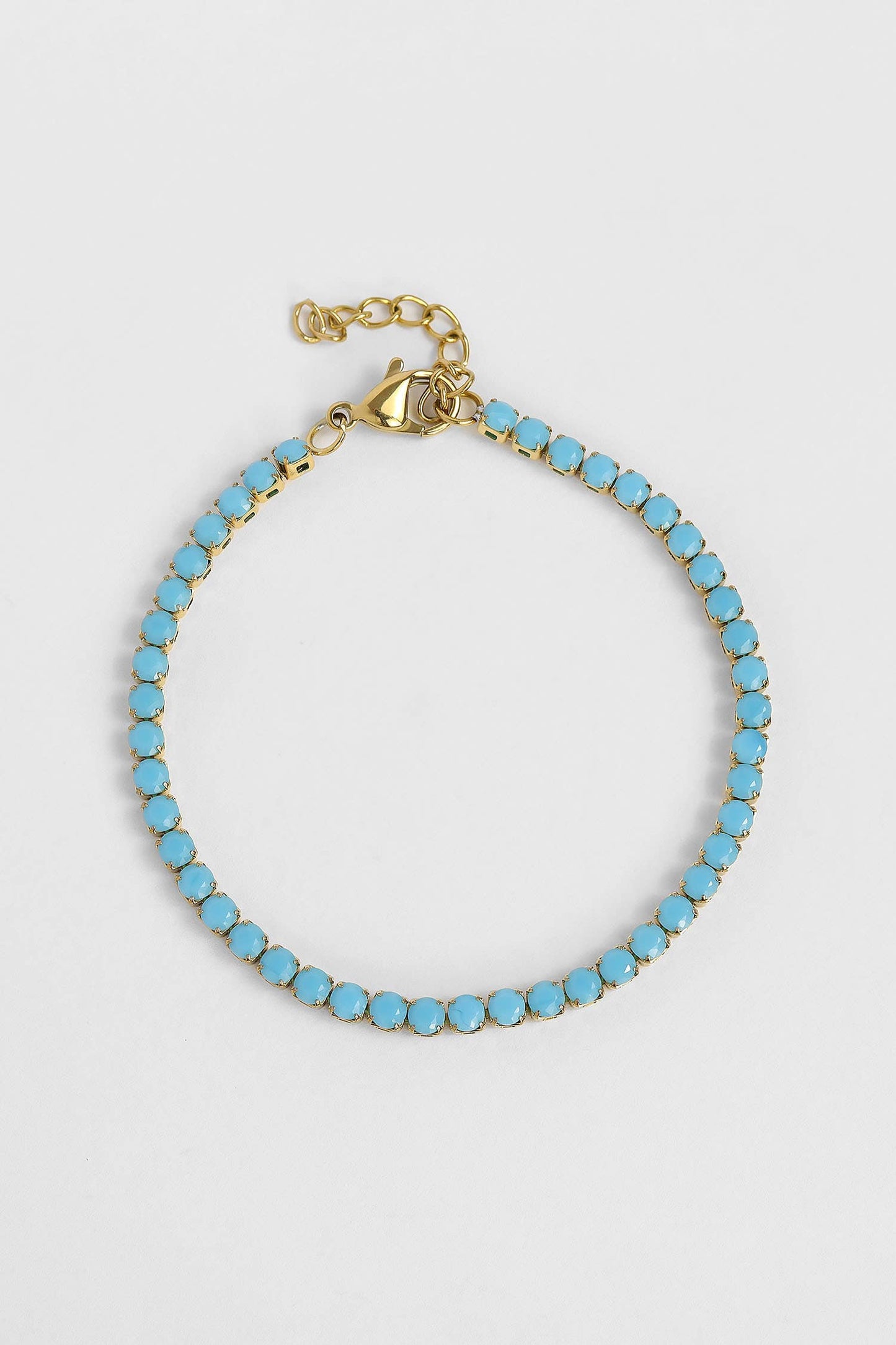 Turquoise Gold Tennis Bracelet
