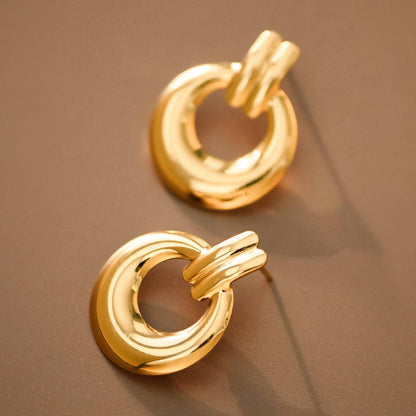 Double Round Earrings.