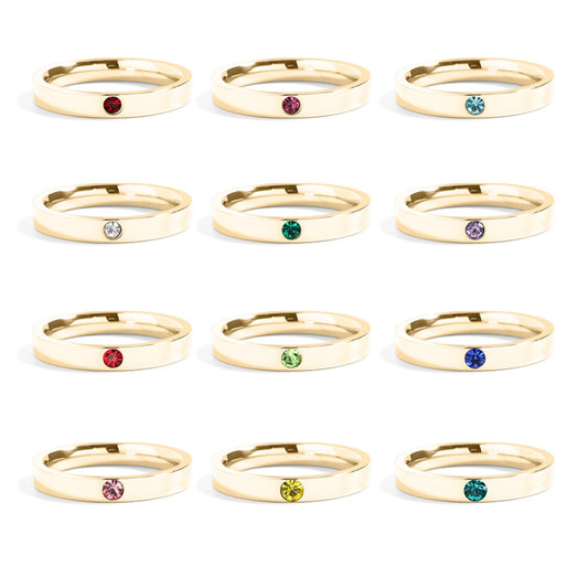 Gold Birthstone Stacking Rings
