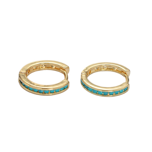 Turquoise Huggie Earrings