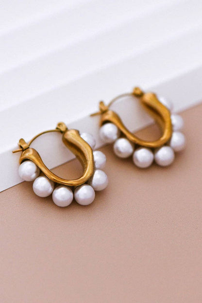 Pearl Dotted Hoops