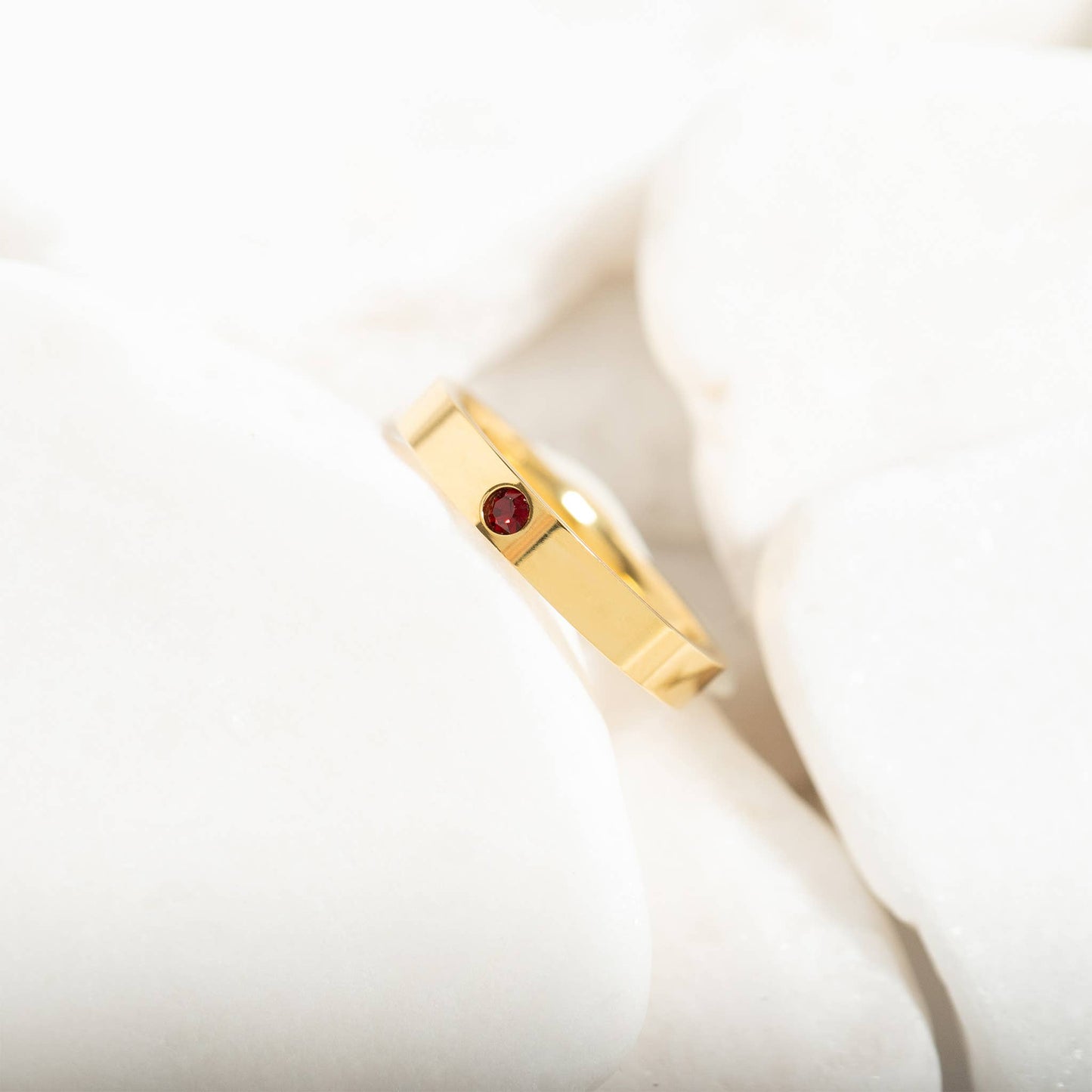 Gold Birthstone Stacking Rings