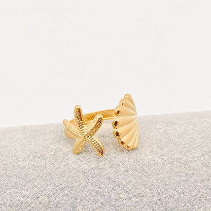 Starfish & Shell Ring