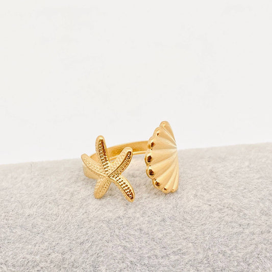 Starfish & Shell Ring