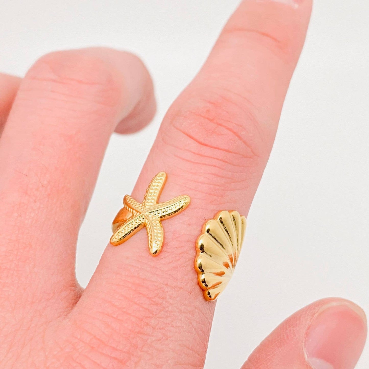 Starfish & Shell Ring