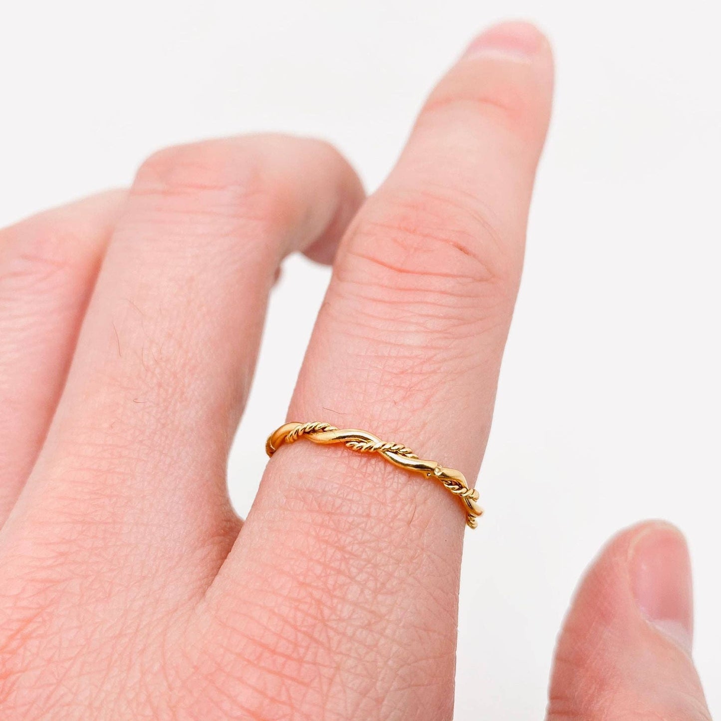 Gold Braid Stackable Ring