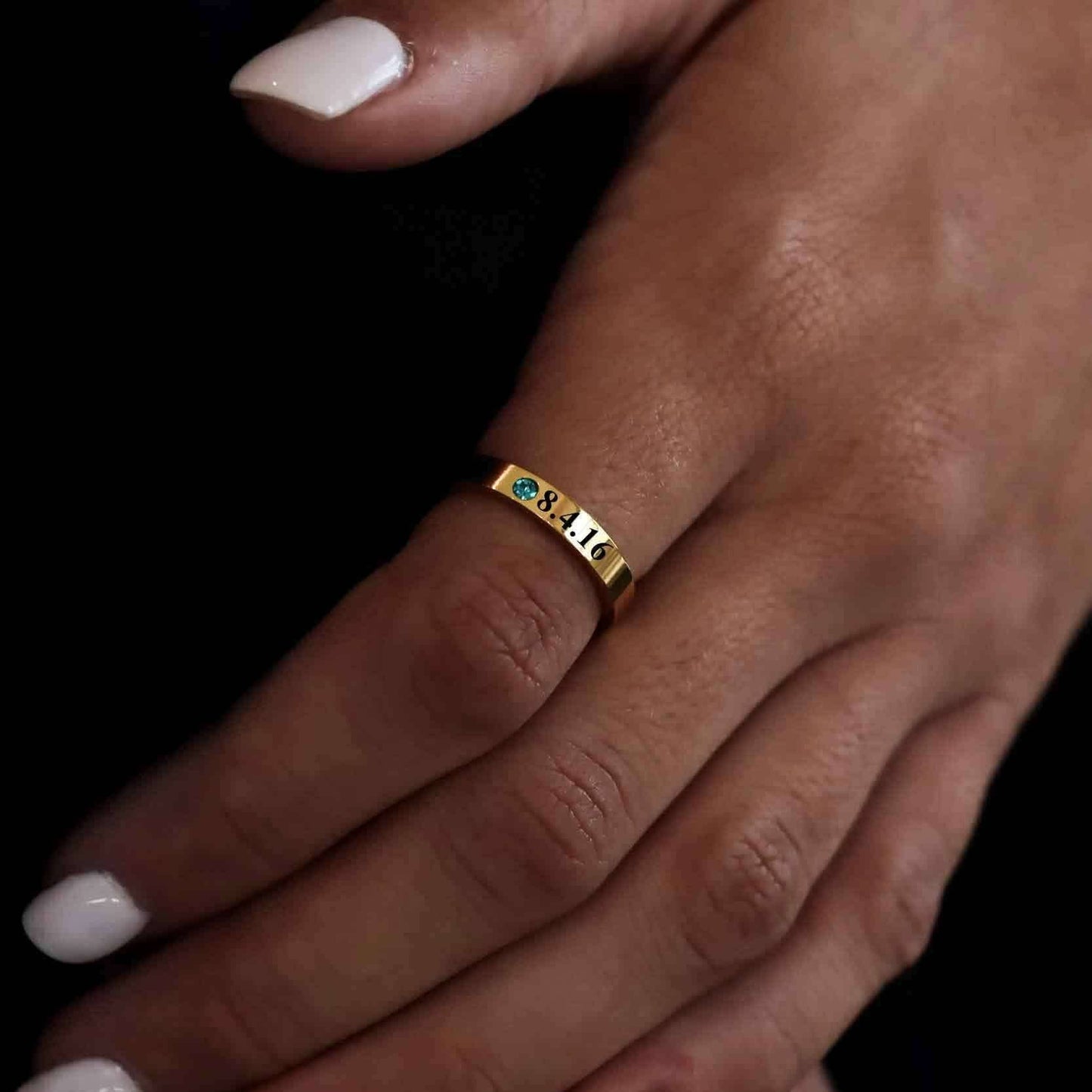 Gold Birthstone Stacking Rings