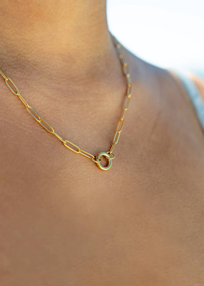 Paperclip Carabiner Charm Holder Necklace