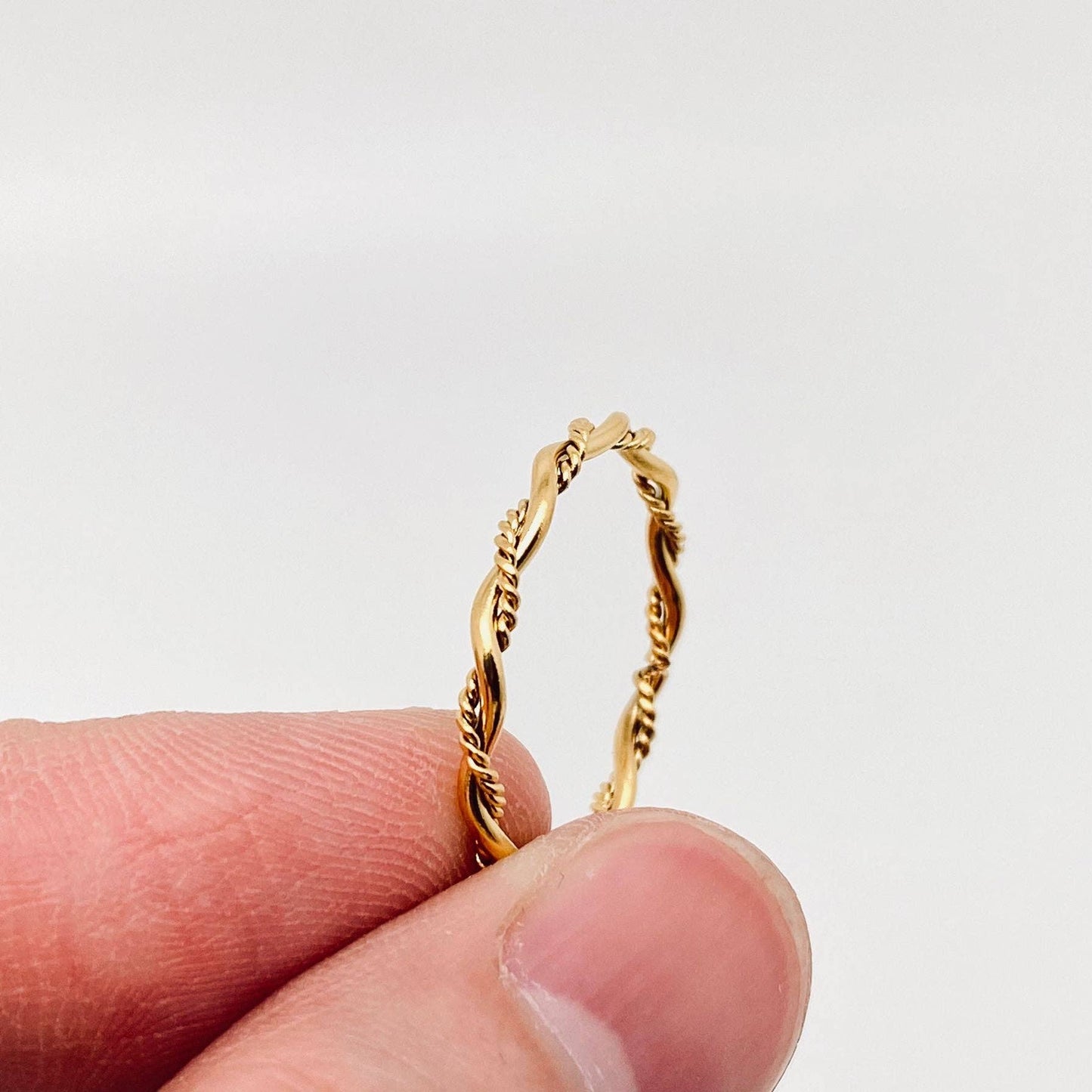 Gold Braid Stackable Ring