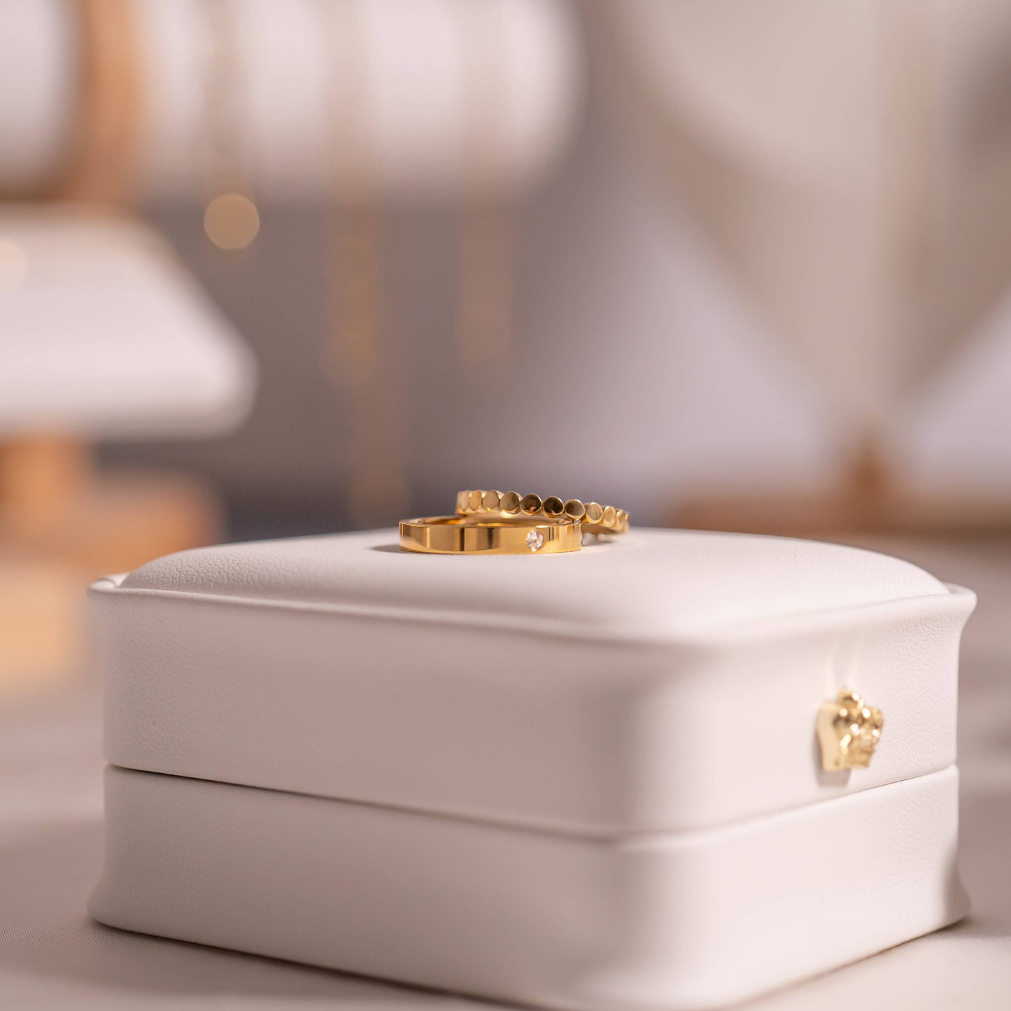 Gold Birthstone Stacking Rings