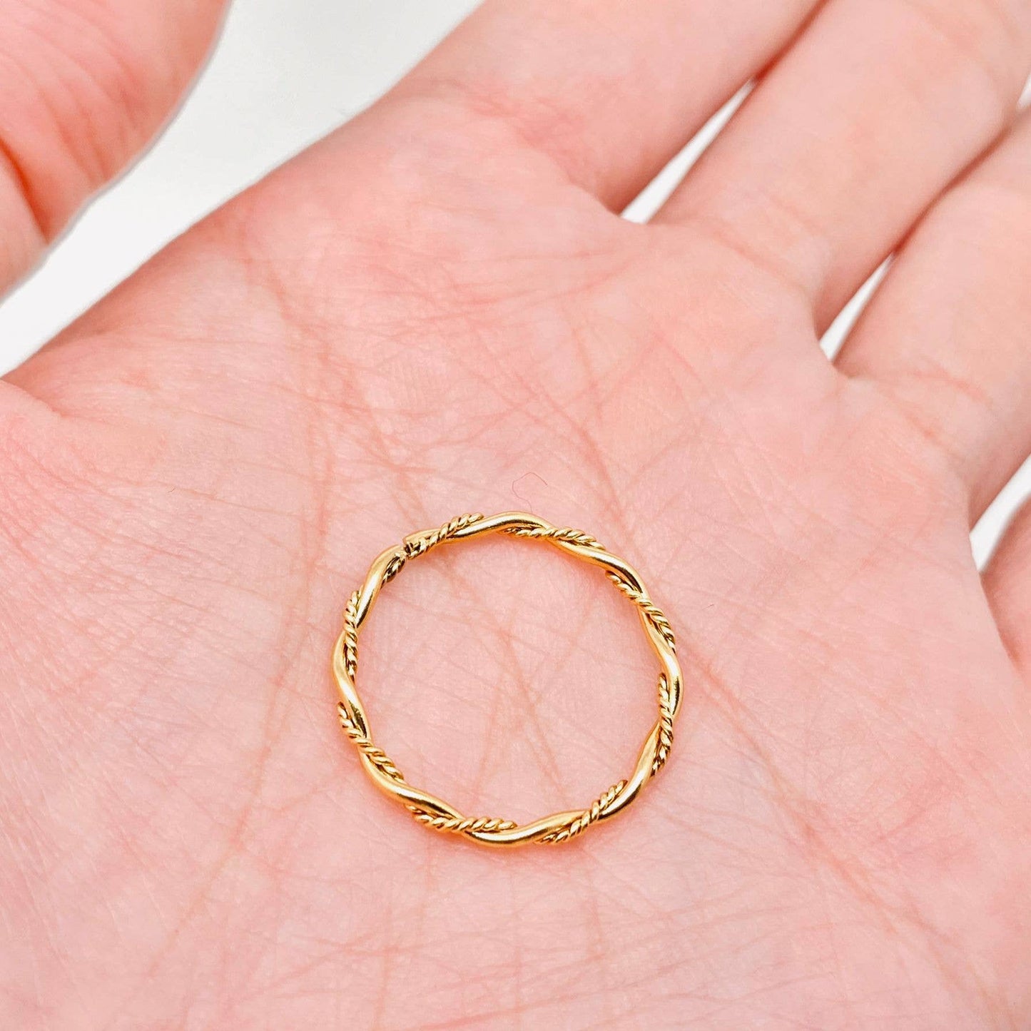 Gold Braid Stackable Ring