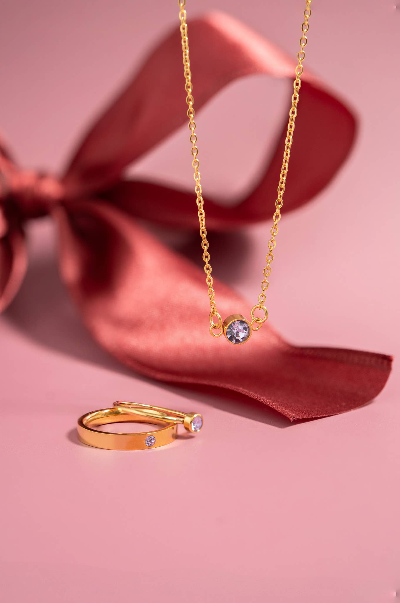 Gold Birthstone Stacking Rings