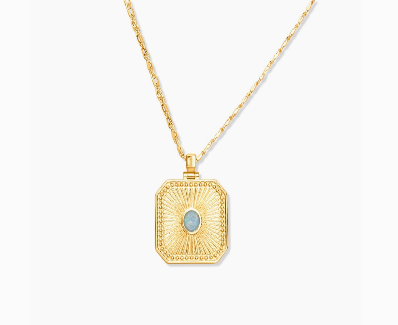 Opal Sunburst Pendant- 18K gold-filled