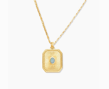 Opal Sunburst Pendant- 18K gold-filled