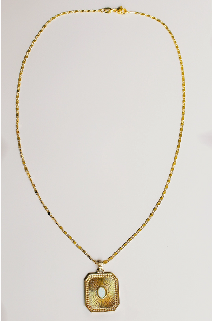 Opal Sunburst Pendant- 18K gold-filled