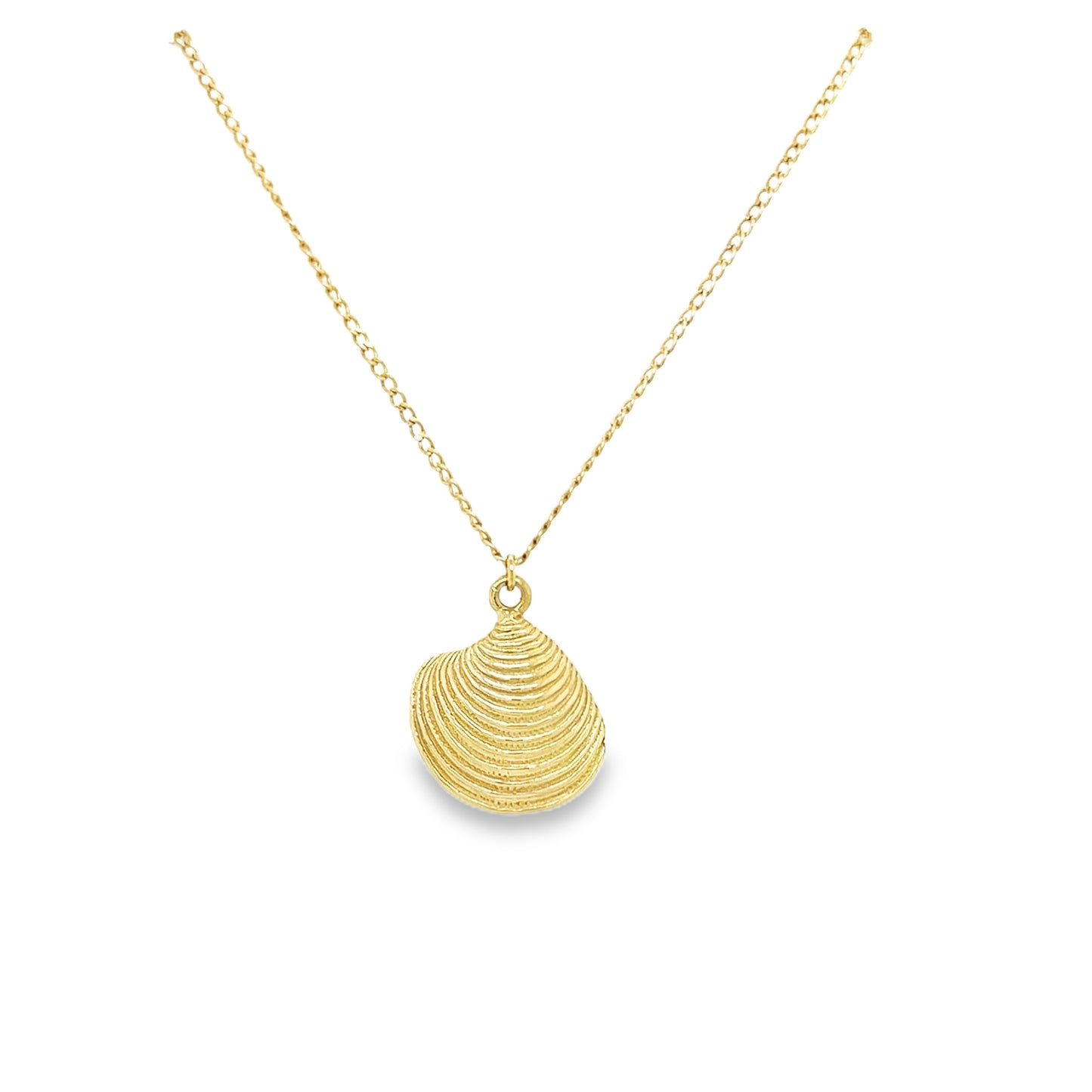 14K Gold Clam Shell Necklace