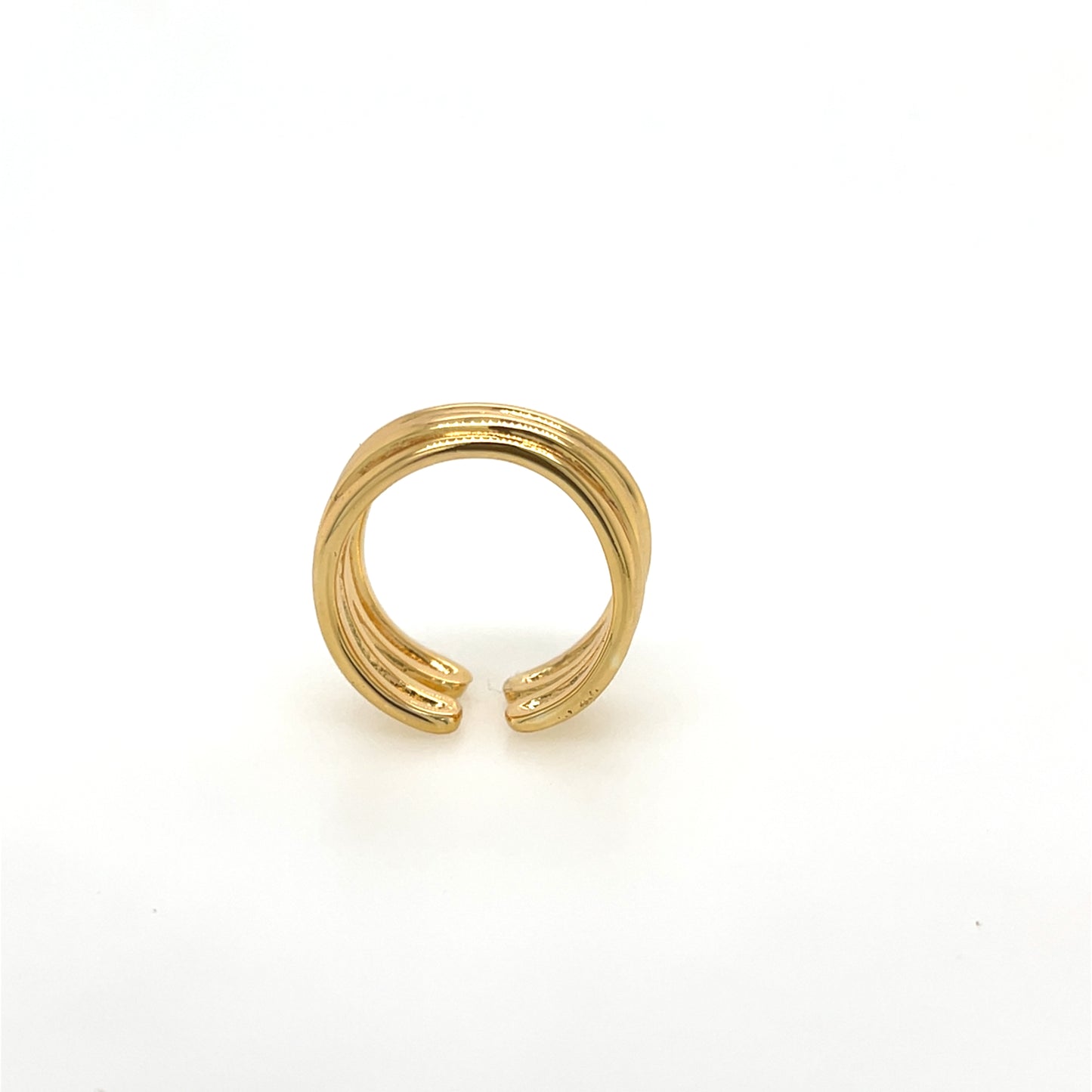 Adjustable 3 Banded Gold Ring