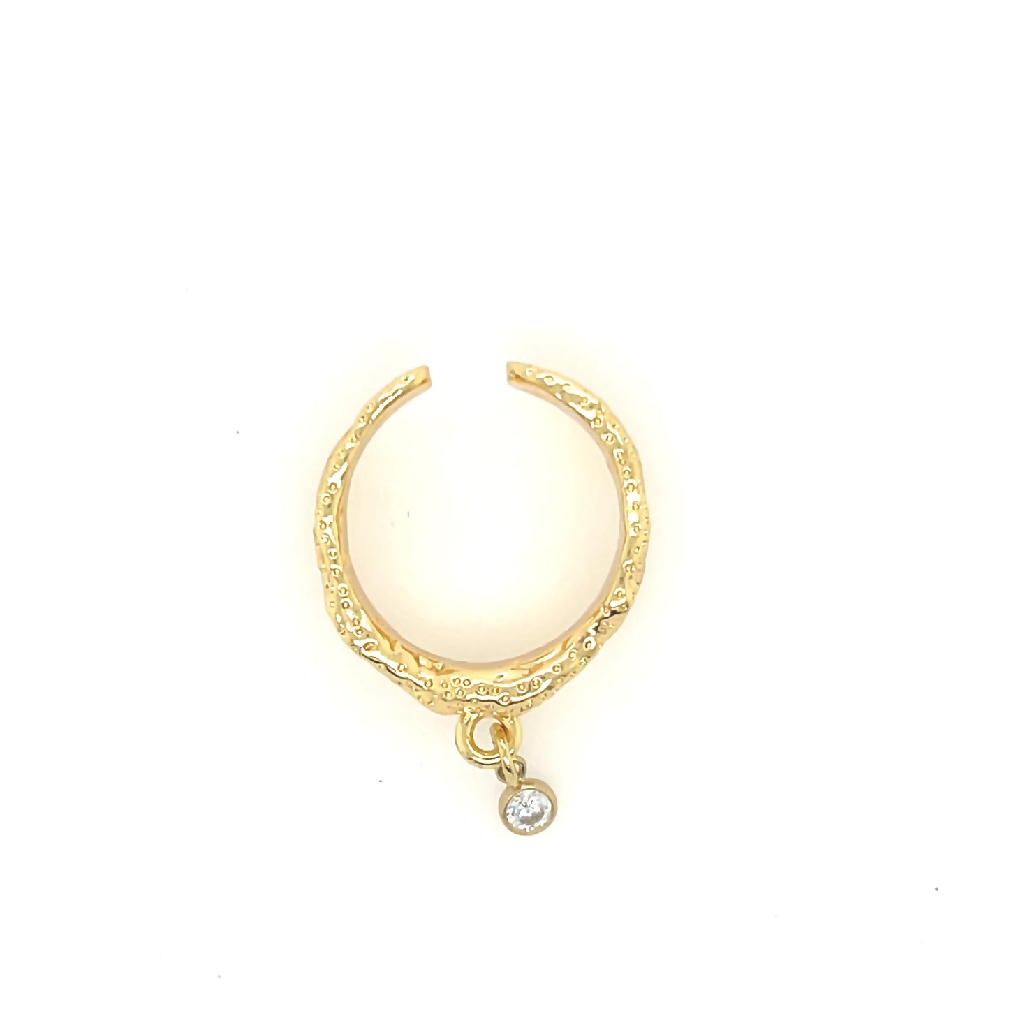 Gold Adjustable Ring With Charm