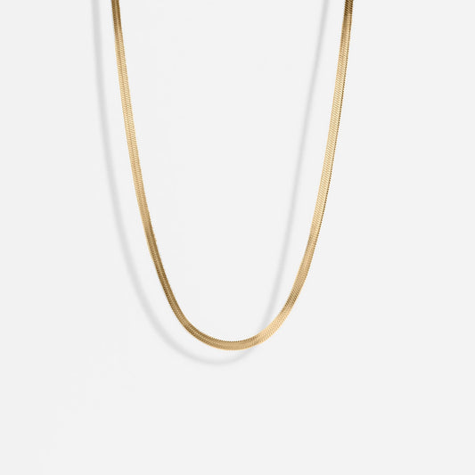 18K Gold-filled Herringbone Chain Necklace: 14" / 3mm