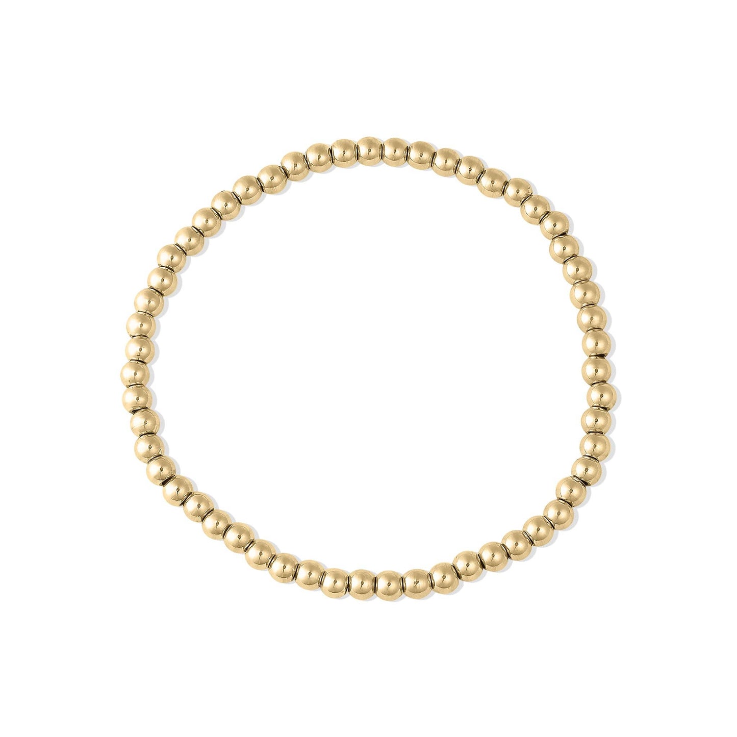 Gold Beaded Stretch Bracelet: 4mm