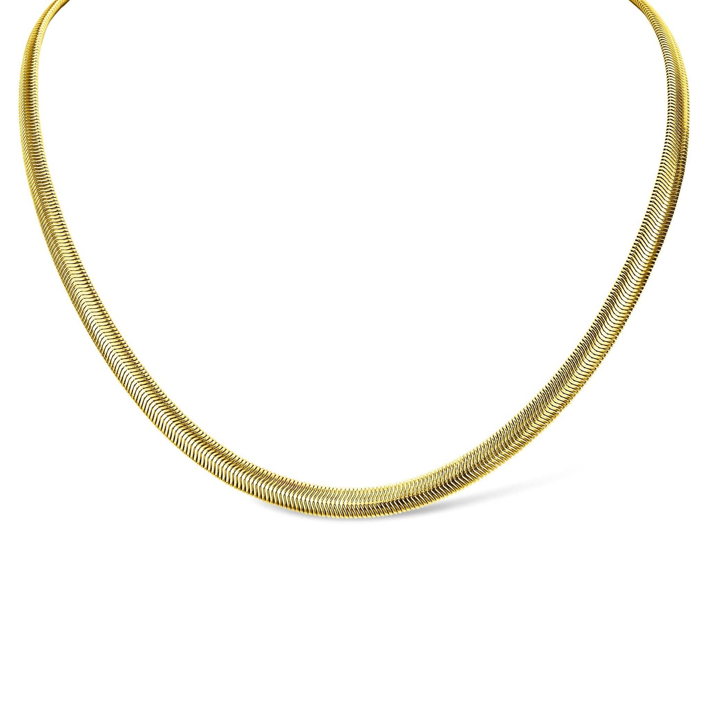 Stainless Steel Gold Snake Chain Necklace: 22" / 6mm