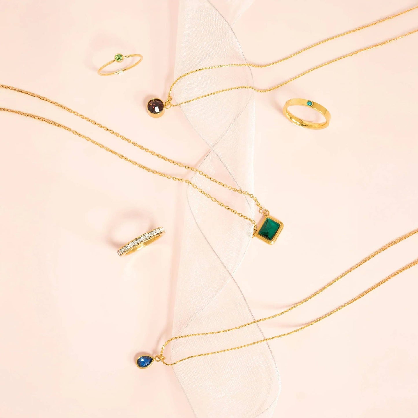 Gold Birthstone Stacking Rings