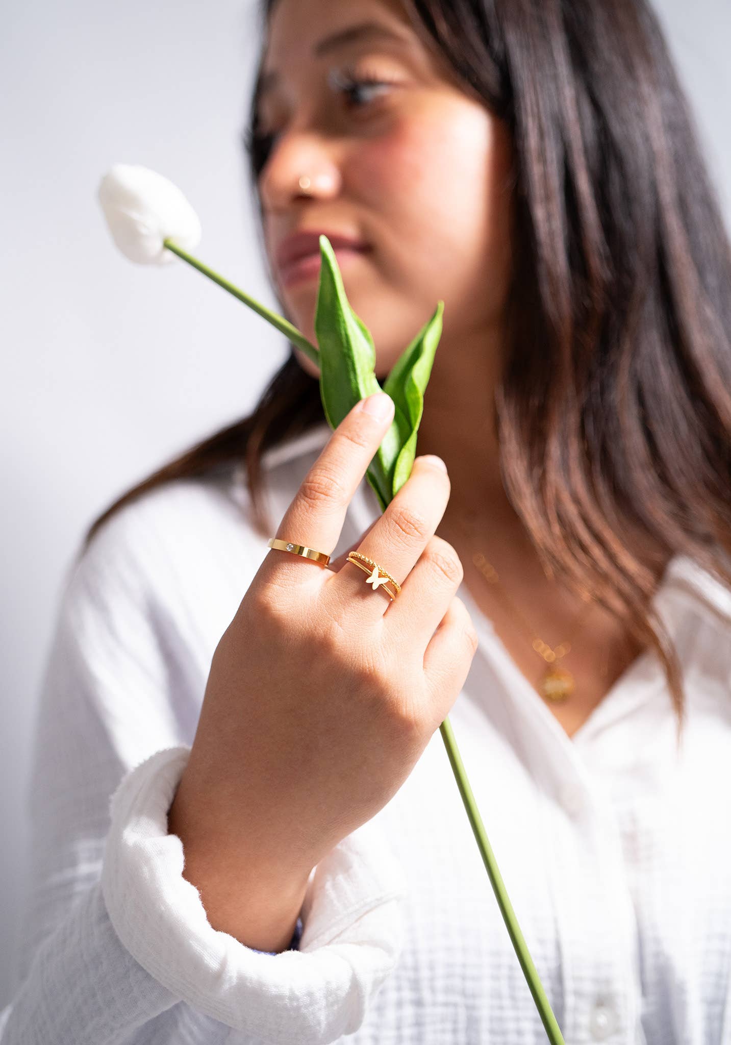 Gold Birthstone Stacking Rings