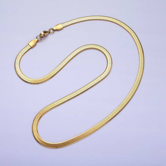 4mm 18K Gold Filled Herringbone Chain Necklace