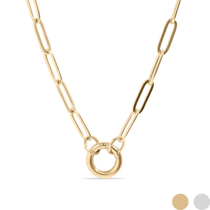 Paperclip Carabiner Charm Holder Necklace