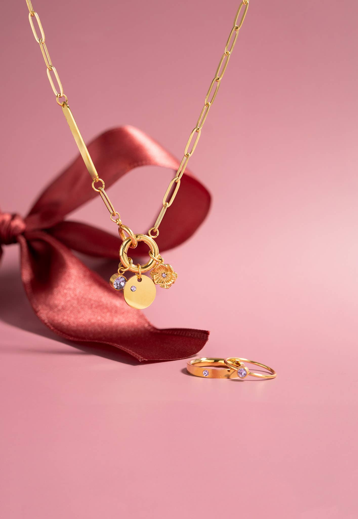 Gold Birthstone Stacking Rings