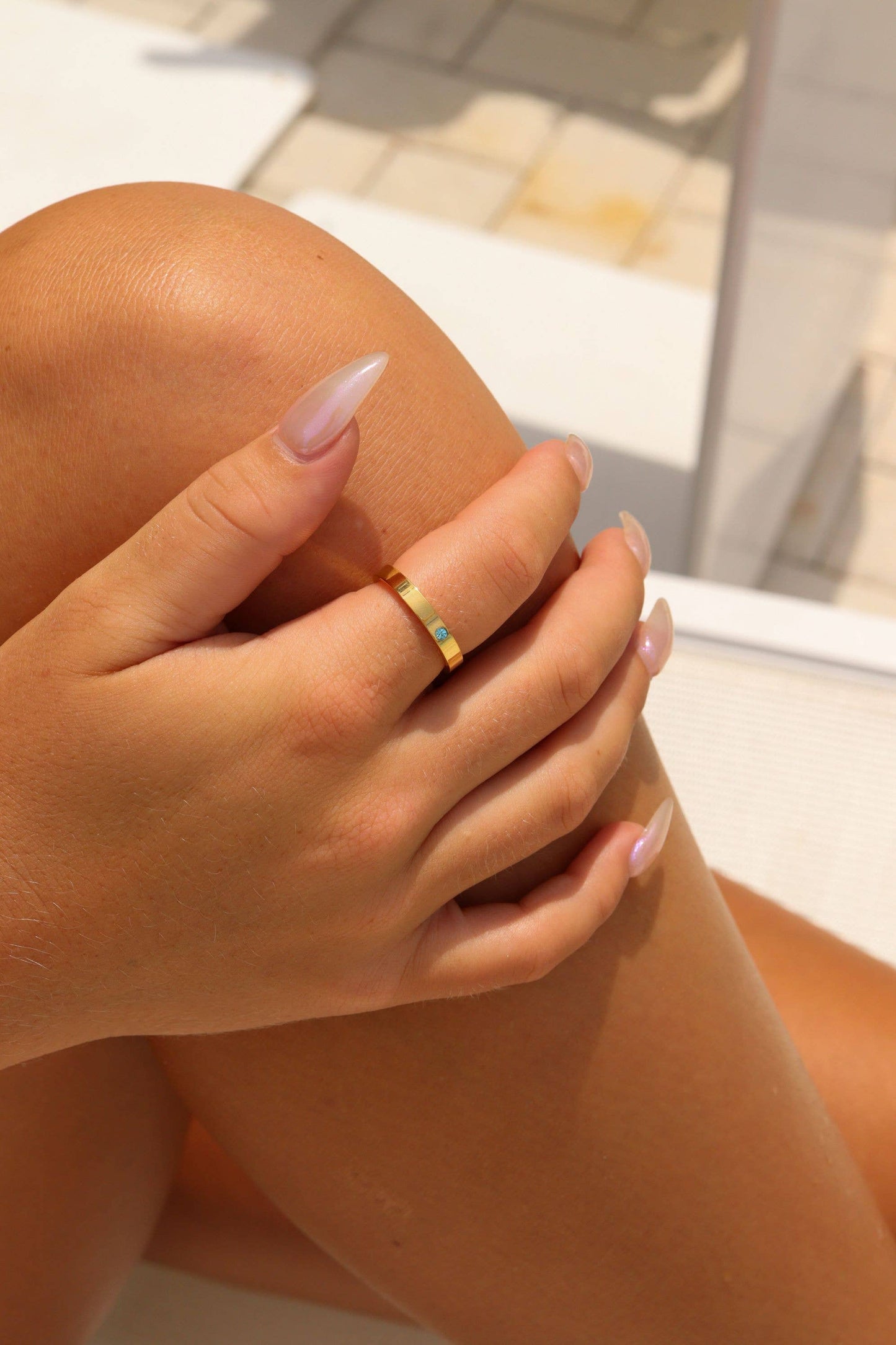 Gold Birthstone Stacking Rings