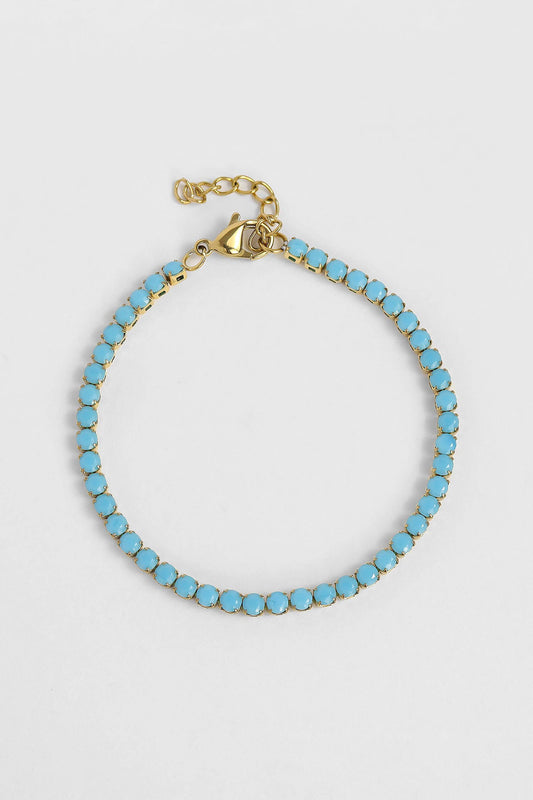 Turquoise Gold Tennis Bracelet