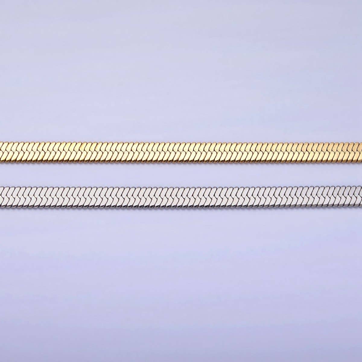 4mm 18K Gold Filled Herringbone Chain Necklace